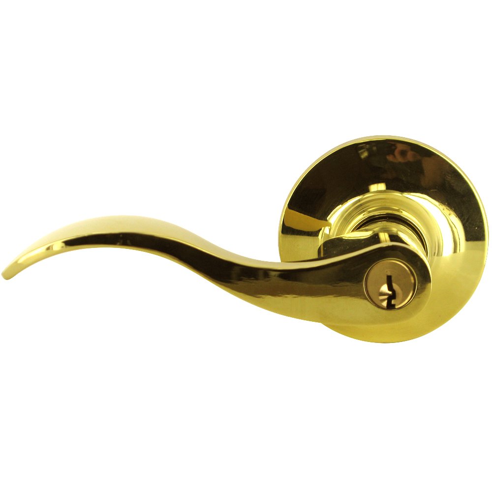 Deltana Keyed Left Handed Entry Door Lever in PVD Brass