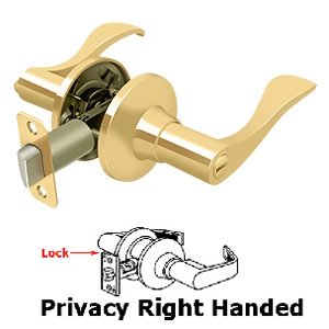 Deltana Savanna Right Handed Privacy Door Lever in PVD Brass