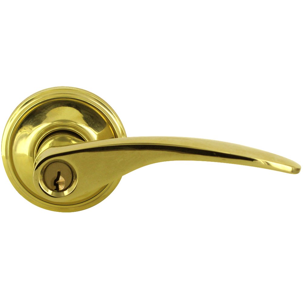 Deltana Keyed Right Handed Entry Door Lever in PVD Brass