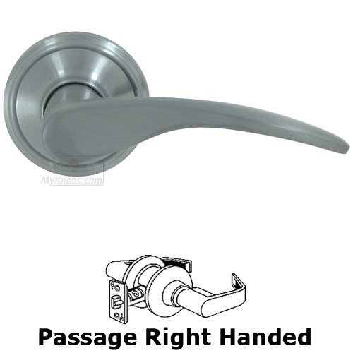 Deltana Right Handed Passage Door Lever in Brushed Chrome