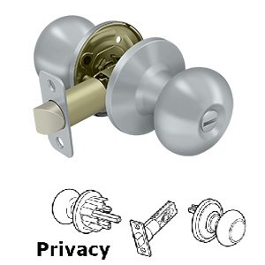 Deltana Portland Privacy Door Knob in Brushed Chrome