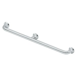Deltana Solid Brass 36" Grab Bar with Center Post in Polished Chrome