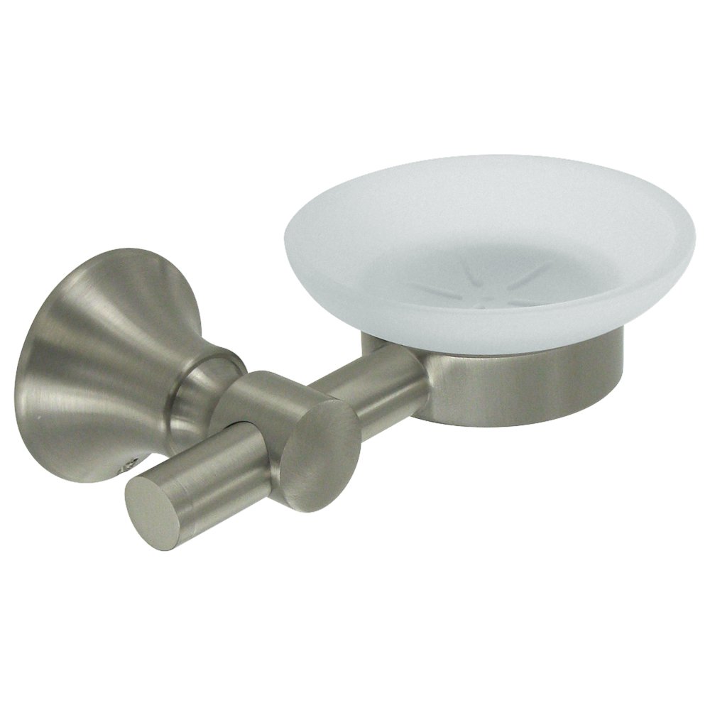 Deltana Soap Holder Dish with Glass in Brushed Nickel
