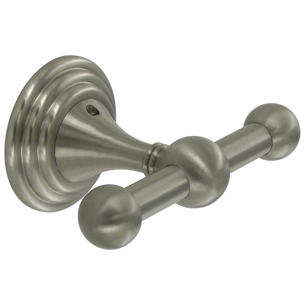 Deltana Classic Double Robe Hook in Brushed Nickel