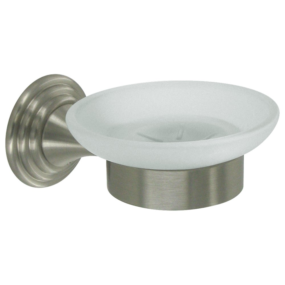 Deltana Classic Soap Dish with Oval Glass in Brushed Nickel