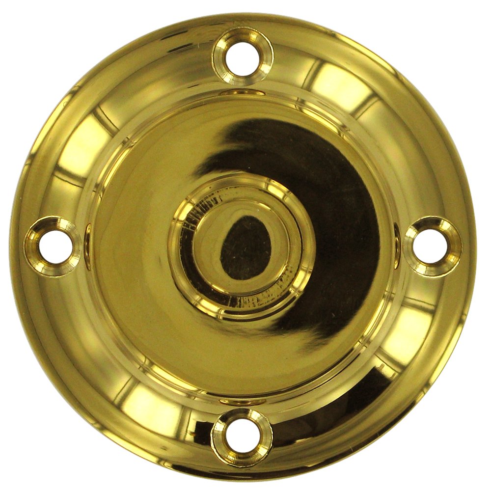 Deltana Solid Brass Round Contemporary Bell Button in PVD Brass