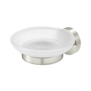 Deltana Solid Brass Soap Holder with Glass in Polished Nickel