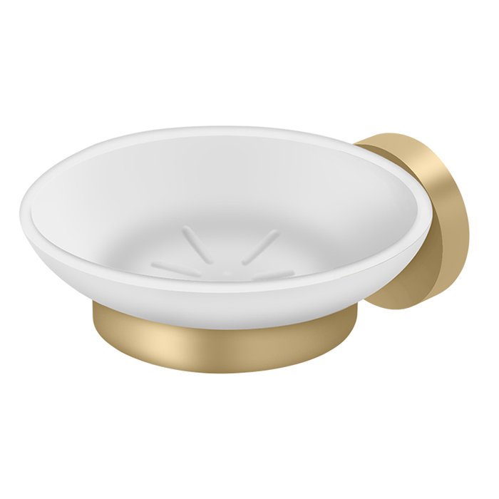 Deltana Soap Holder with Glass in Brushed Brass