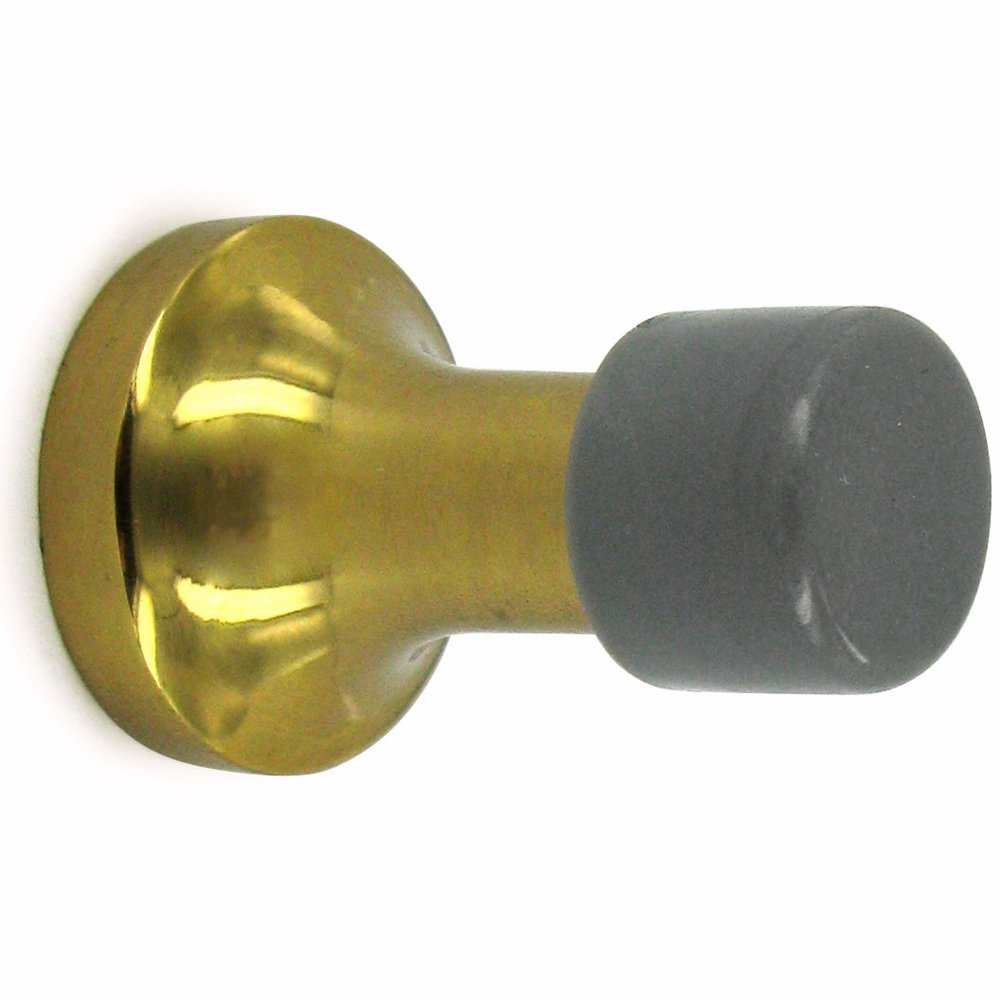 Deltana Solid Brass 1 1/2" Baseboard Door Bumper in PVD Brass