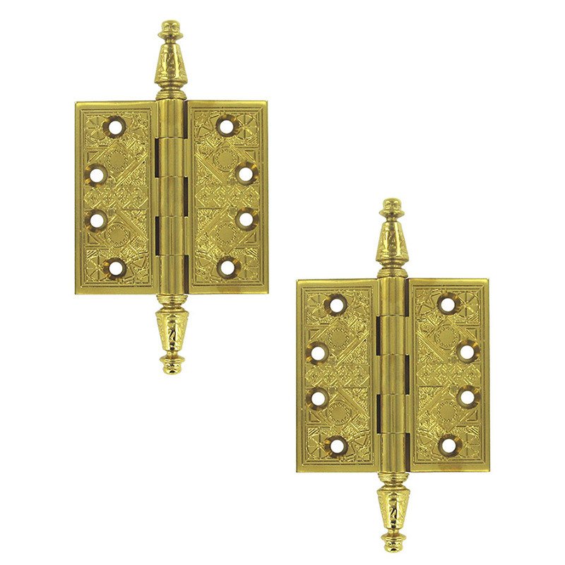 Deltana Solid Brass 3 1/2" x 3 1/2" Square Door Hinge (Sold as a Pair) in PVD Brass