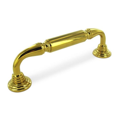 Deltana Solid Brass 8" Centers Door Pull with Rosettes in PVD Brass