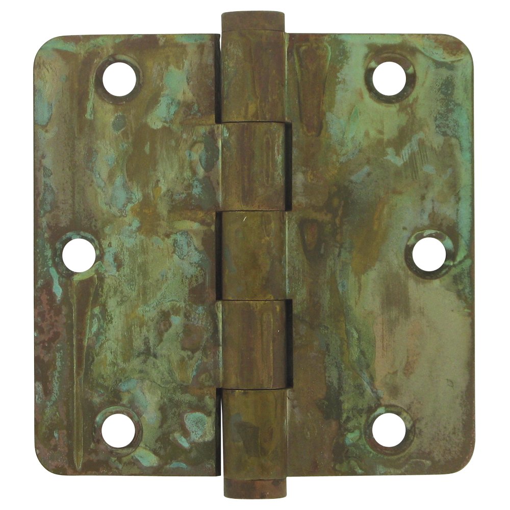 Deltana Solid Brass 3 1/2" x 3 1/2" 1/4" Radius Residential Residential Door Hinge (Sold as a Pair) in Rust