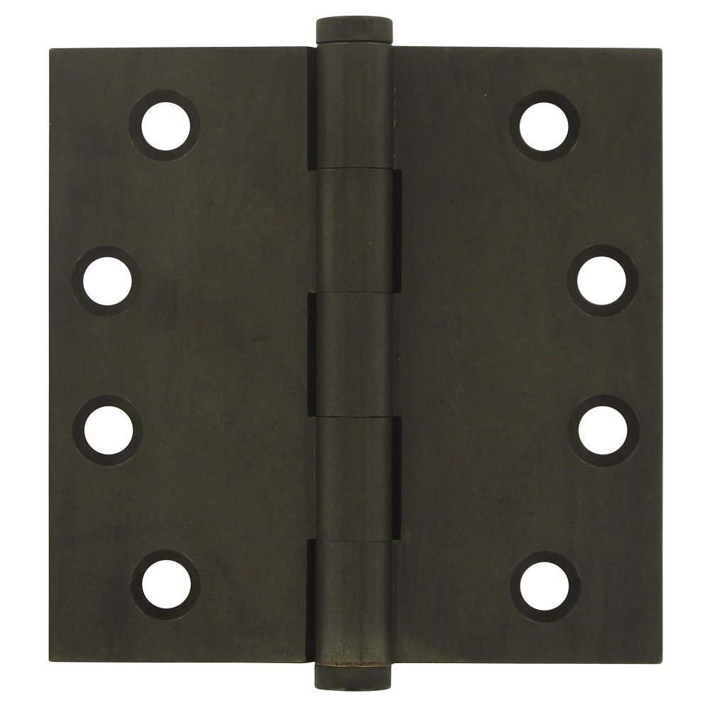 Deltana Solid Brass 4" x 4" Standard Standard Door Hinge (Sold as a Pair) in White Dark