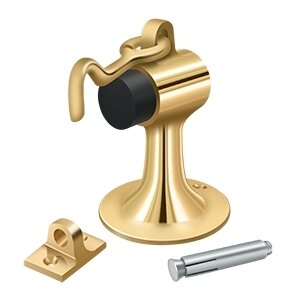 Deltana Solid Brass Cement Floor Mount Bumper with Holder in PVD Brass