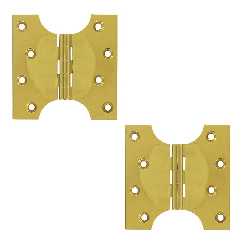 Deltana Solid Brass 4" x 4" Parliament Door Hinge (Sold as a Pair) in PVD Brass