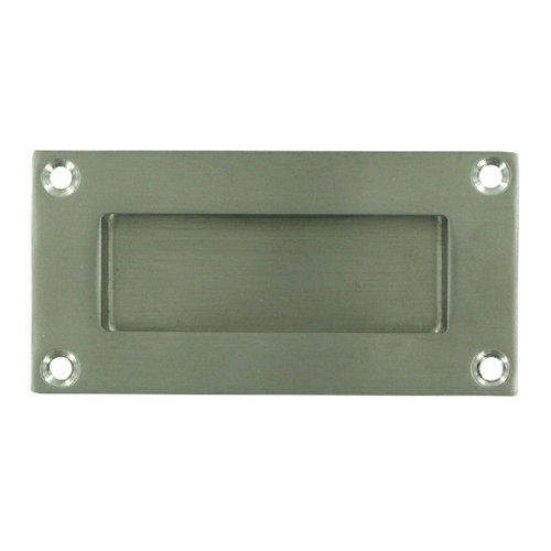 Deltana Solid Brass 4" x 2" Flush Pull in Brushed Stainless Steel