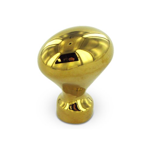 Deltana Solid Brass 1 1/4" Oval Egg Knob in PVD Brass