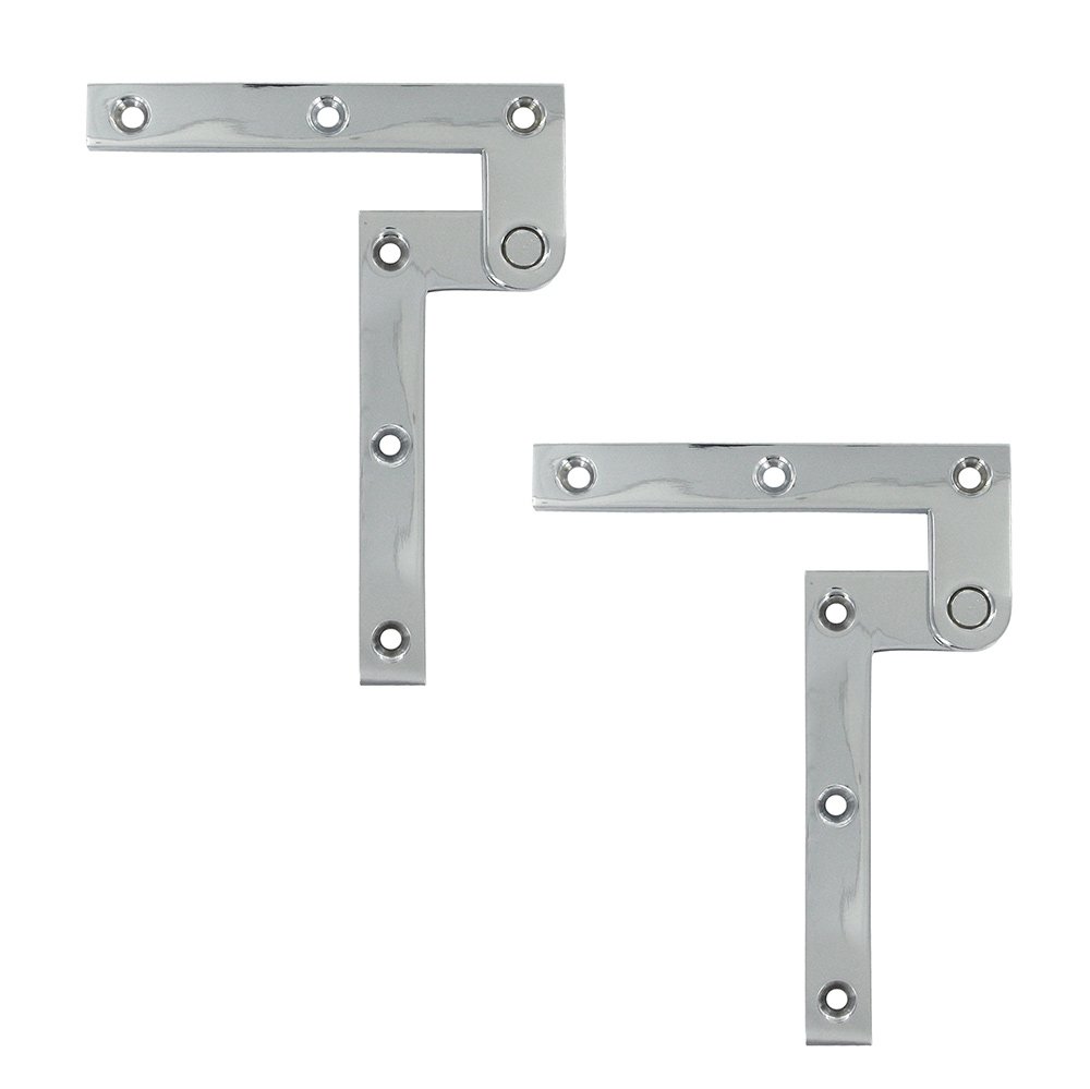 Deltana Solid Brass 4 3/8" x 5/8" x 1/4" Pivot Door Hinge (Sold as a Pair) in Polished Chrome
