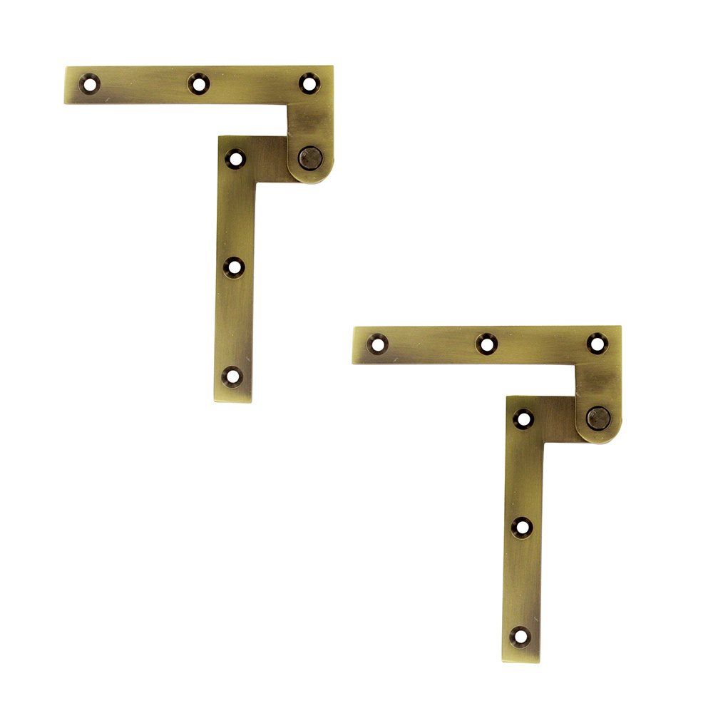 Deltana Solid Brass 4 3/8" x 5/8" x 1/4" Pivot Door Hinge (Sold as a Pair) in Antique Brass