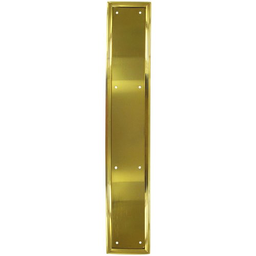 Deltana Solid Brass 20" x 3 1/2" Heavy Duty Framed Push Plate in PVD Brass
