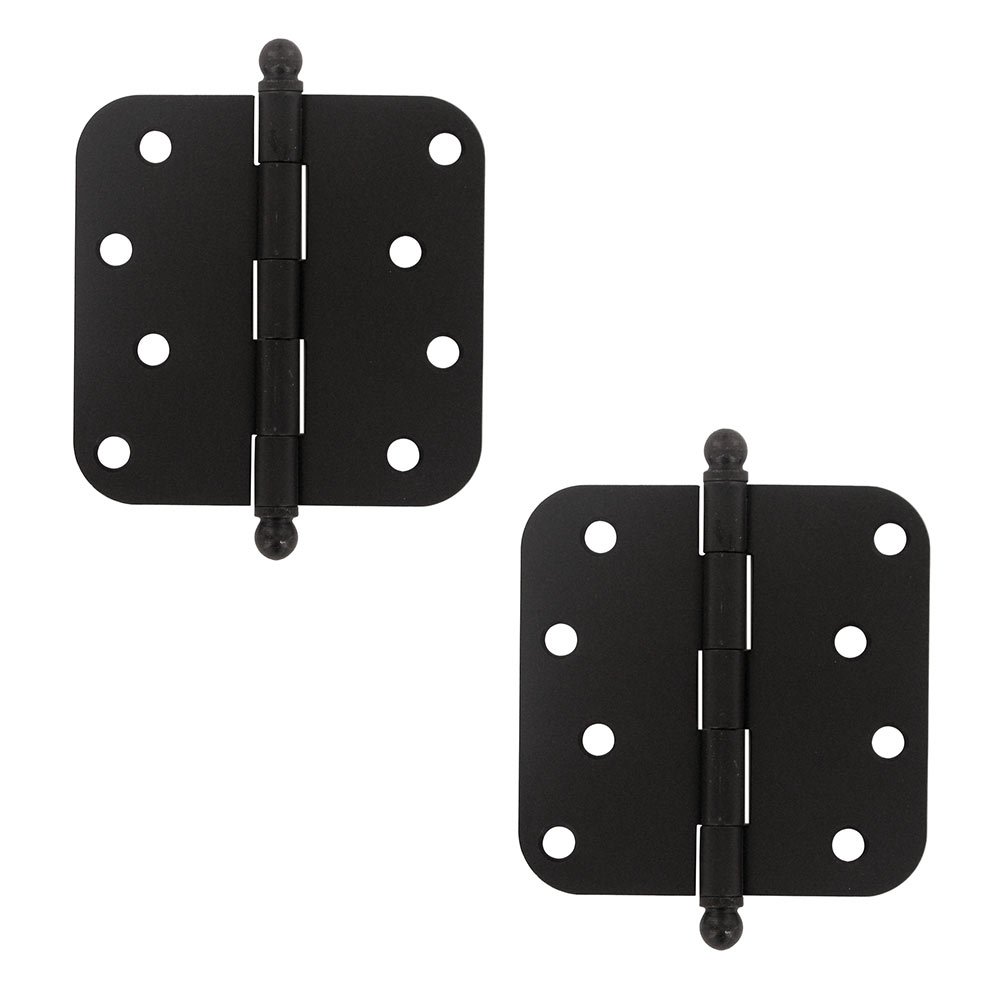 Deltana 4" x 4" 5/8" Radius/Residential Door Hinge with Ball Tips (Sold as a Pair) in Oil Rubbed Bronze