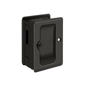 Deltana Heavy Duty Pocket Lock Adjustable 3 1/4"x 2 1/4" Sliding Door Receiver in Oil Rubbed Bronze