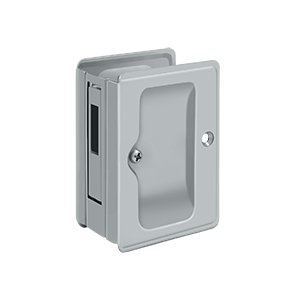 Deltana Heavy Duty Pocket Lock Adjustable 3 1/4"x 2 1/4" Sliding Door Receiver in Brushed Chrome