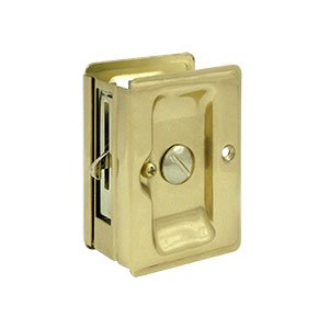 Deltana Heavy Duty Pocket Lock Adjustable 3 1/4"x 2 1/4" Privacy in Polished Brass Unlacquered
