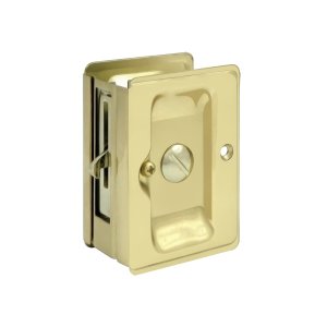Deltana Heavy Duty Pocket Lock Adjustable 3 1/4"x 2 1/4" Passage in Polished Brass Unlacquered