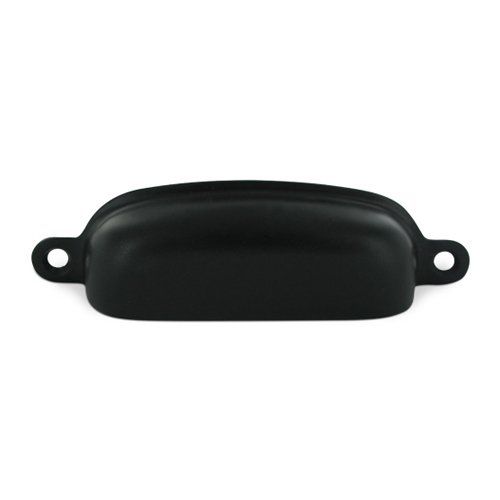 Deltana Solid Brass 3 5/8" Centers Front Mounted Shell Cup Pull in Paint Black
