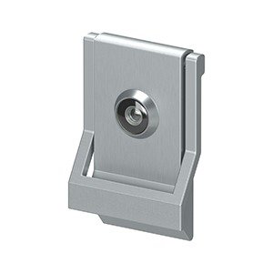 Deltana Solid Brass Modern Door Knocker with Viewer in Brushed Chrome