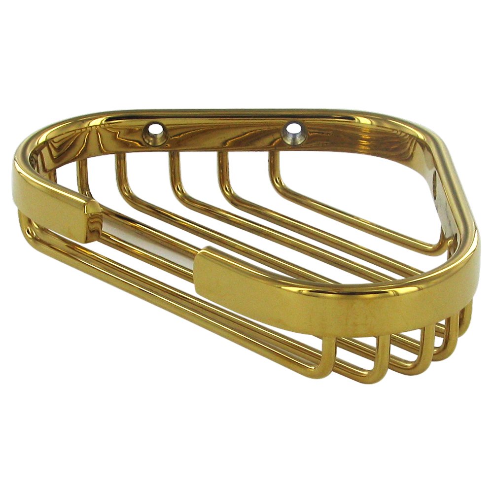 Deltana Solid Brass 6" Corner Wire Basket in PVD Brass