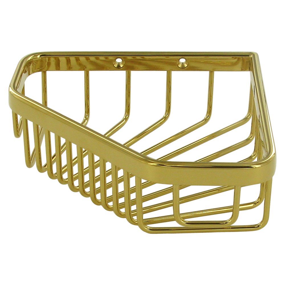 Deltana Solid Brass 6" Corner Pentagon Wire Basket in PVD Brass