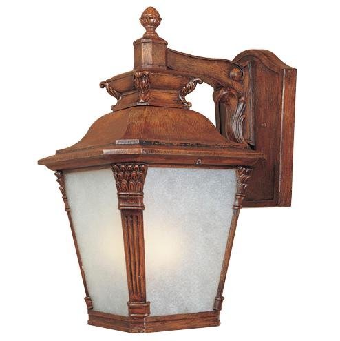Designers Fountain Exterior Wall Lantern in Aged Venetian Walnut with Tuscan Beige
