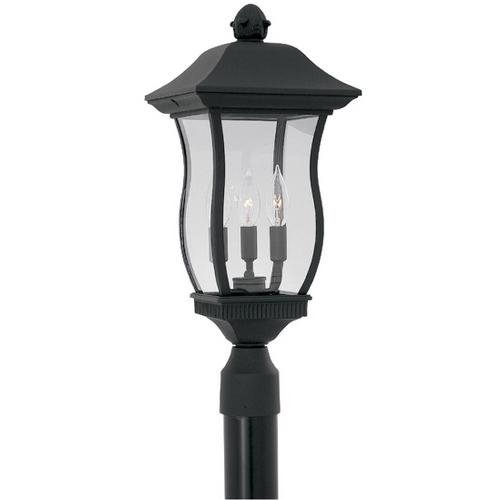Designers Fountain Exterior Post Lantern in Black with Clear