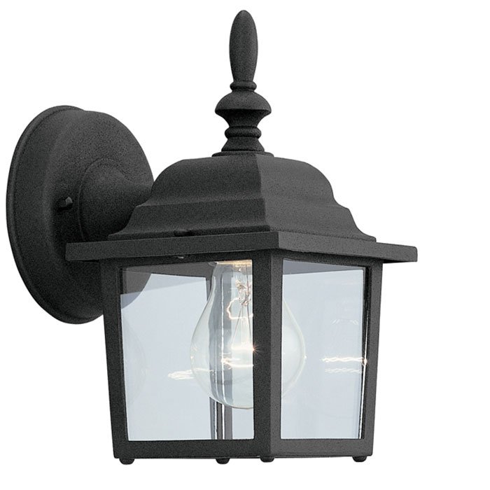 Designers Fountain 5" Wall Lantern in Black with Clear