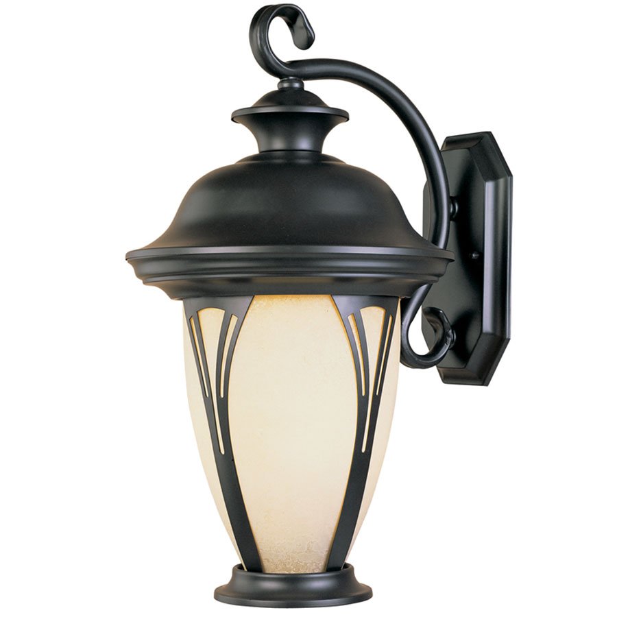 Designers Fountain 7" Wall Lantern in Bronze with Amber