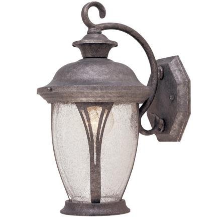 Designers Fountain Exterior Wall Lantern in Rust Silver with Seedy