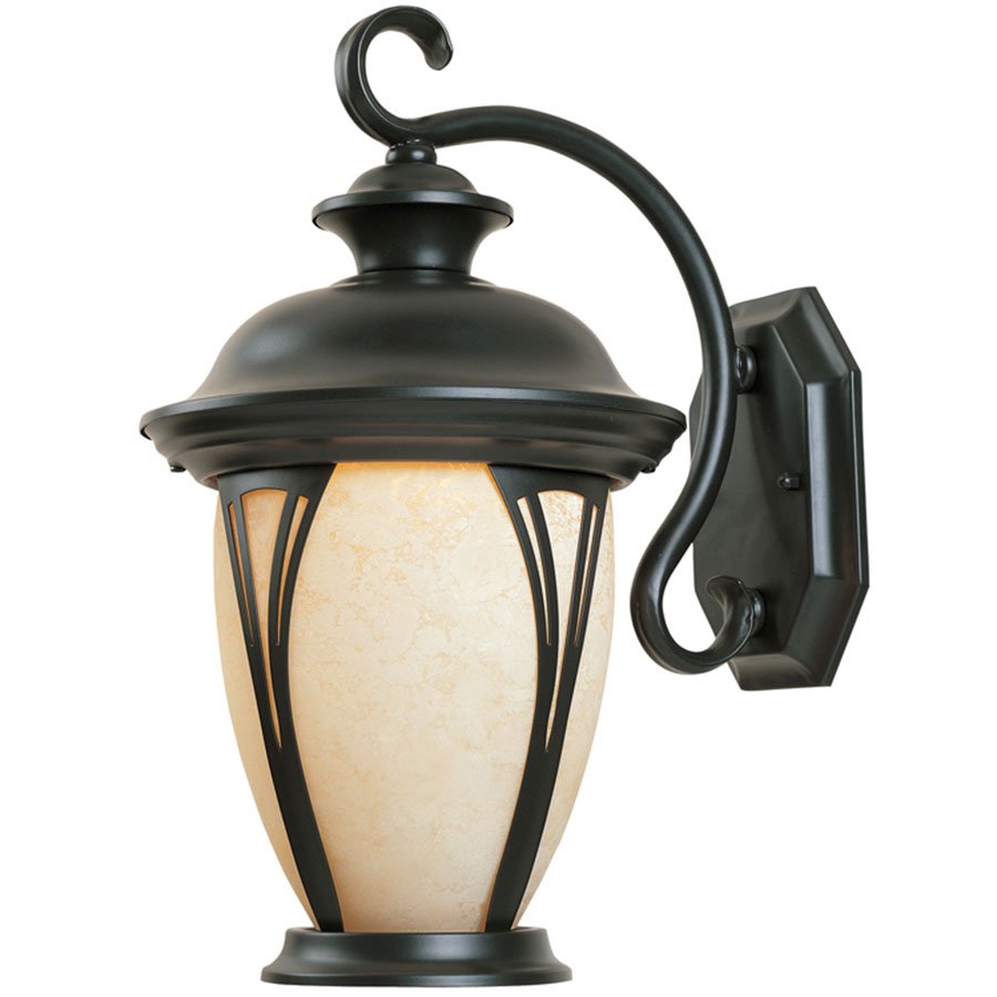 Designers Fountain 9" Wall Lantern in Bronze with Amber