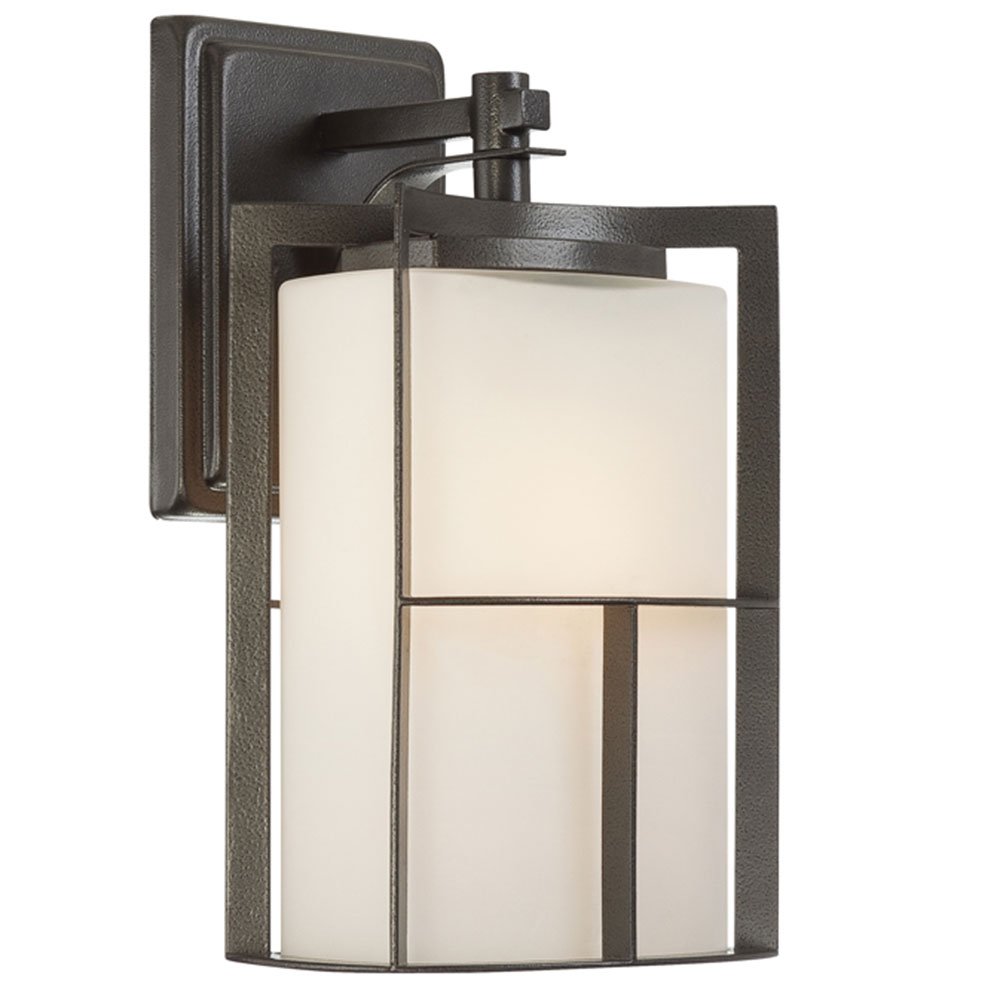 Designers Fountain 7" Wall Lantern in Charcoal with Frosted w/Painted White Inside