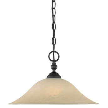 Designers Fountain Interior Pendant in Burnished Bronze with Tea Stained Alabaster