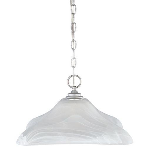 Designers Fountain Interior Pendant in Matte Pewter with French Swirl Alabaster