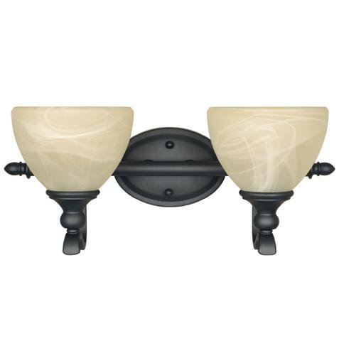 Designers Fountain Bath Lighting in Burnished Bronze with Tea Stained Alabaster