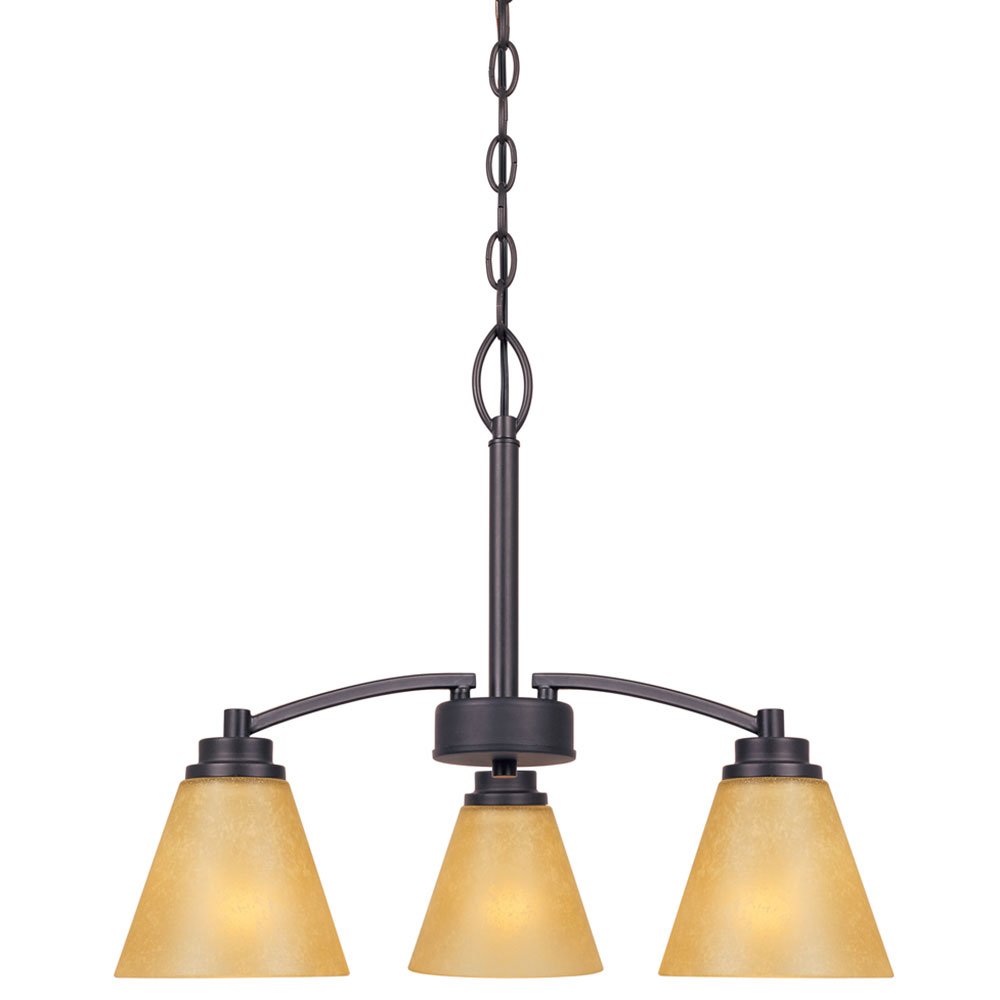 Designers Fountain 3 Light Chandelier in Oil Rubbed Bronze with Goldenrod