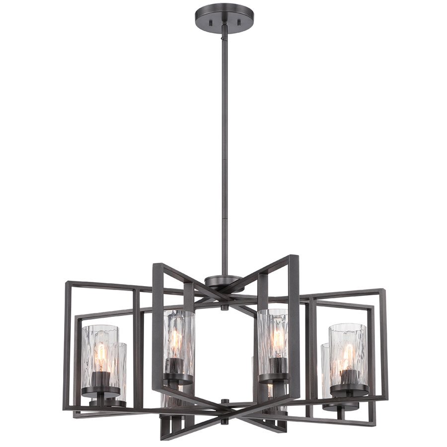 Designers Fountain 8 Light Chandelier in Charcoal with Rain