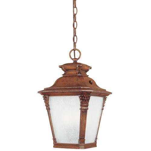 Designers Fountain Exterior Hanging Lantern in Aged Venetian Walnut with Tuscan Beige