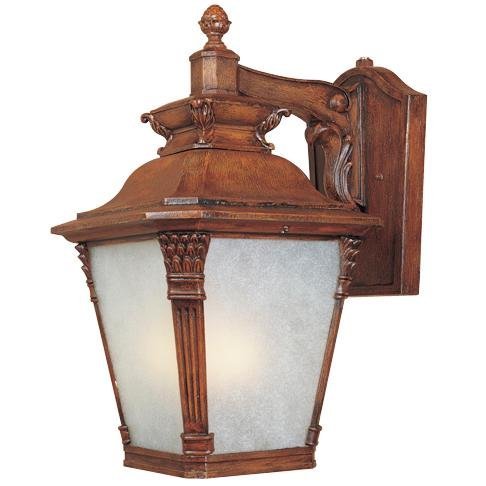 Designers Fountain Exterior Wall Lantern in Aged Venetian Walnut with Tuscan Beige