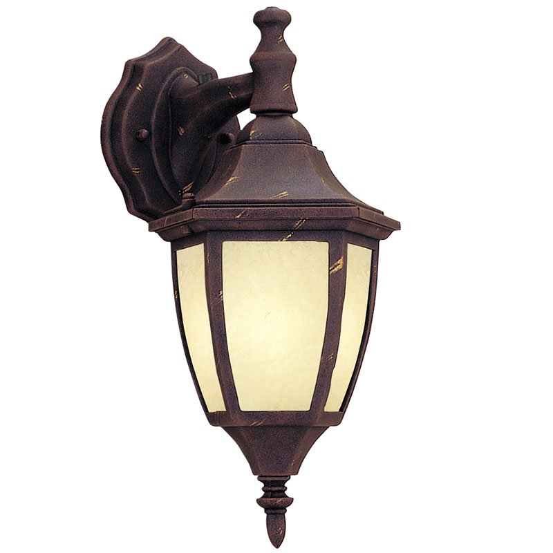 Designers Fountain 7" Wall Lantern - Energy Star in Autumn Gold with Warm Amber Glaze