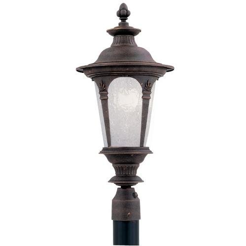 Designers Fountain Exterior Post Lantern in Autumn Gold with Frosted Seedy