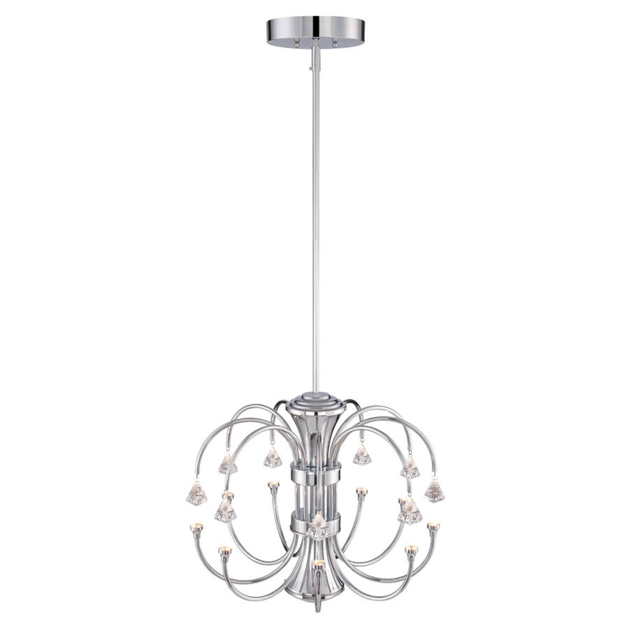 Designers Fountain LED 9 Light Chandelier in Chrome with Crystal Accents